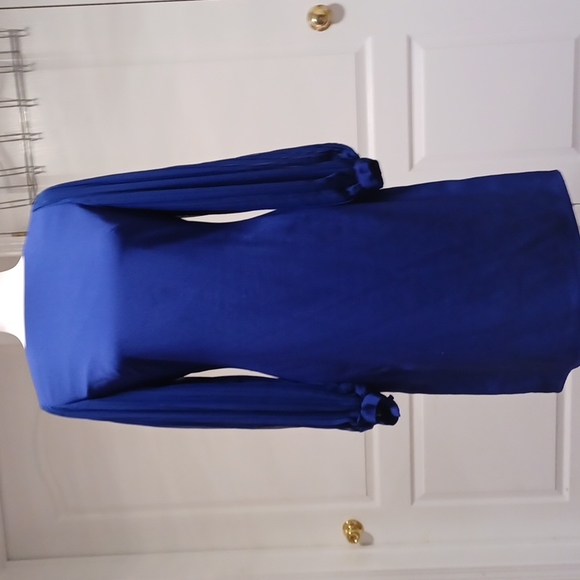 Eliza J. sheer voluminous bishop bubble sleeve pleated sheath dress party Small - Picture 4 of 16